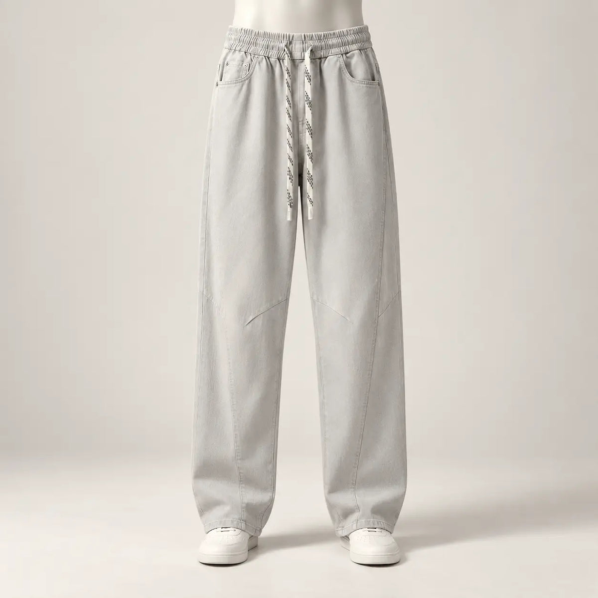Barrel-Fit Drawstring Trousers | Peakachu