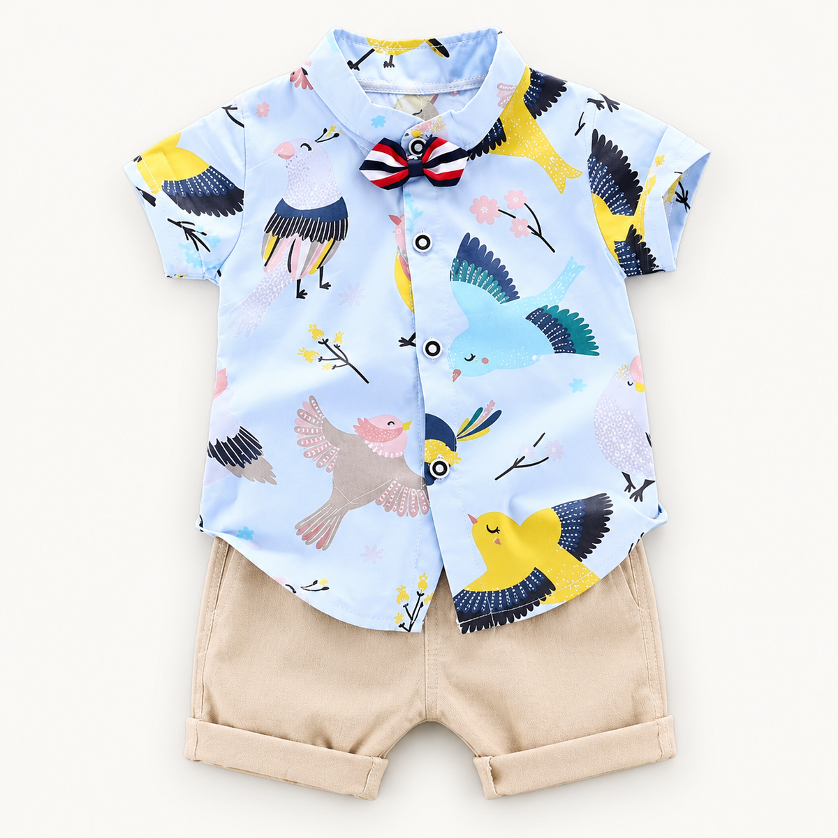 Summer Dove Shirt + Shorts With Bow Tie | Peakachu