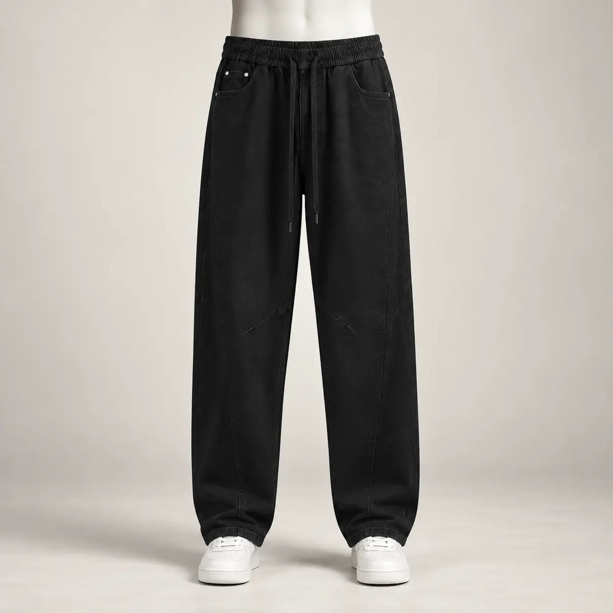 Barrel-Fit Drawstring Trousers | Peakachu