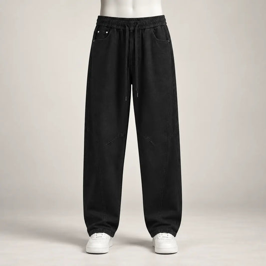 Barrel-Fit Drawstring Trousers | Peakachu