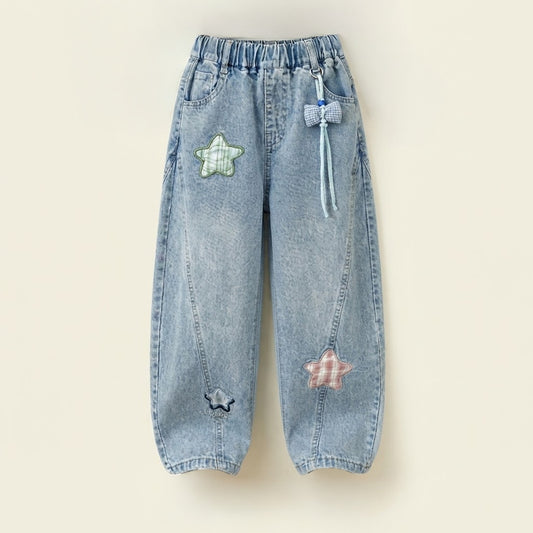 Bow Star Denim Pants | Peakachu