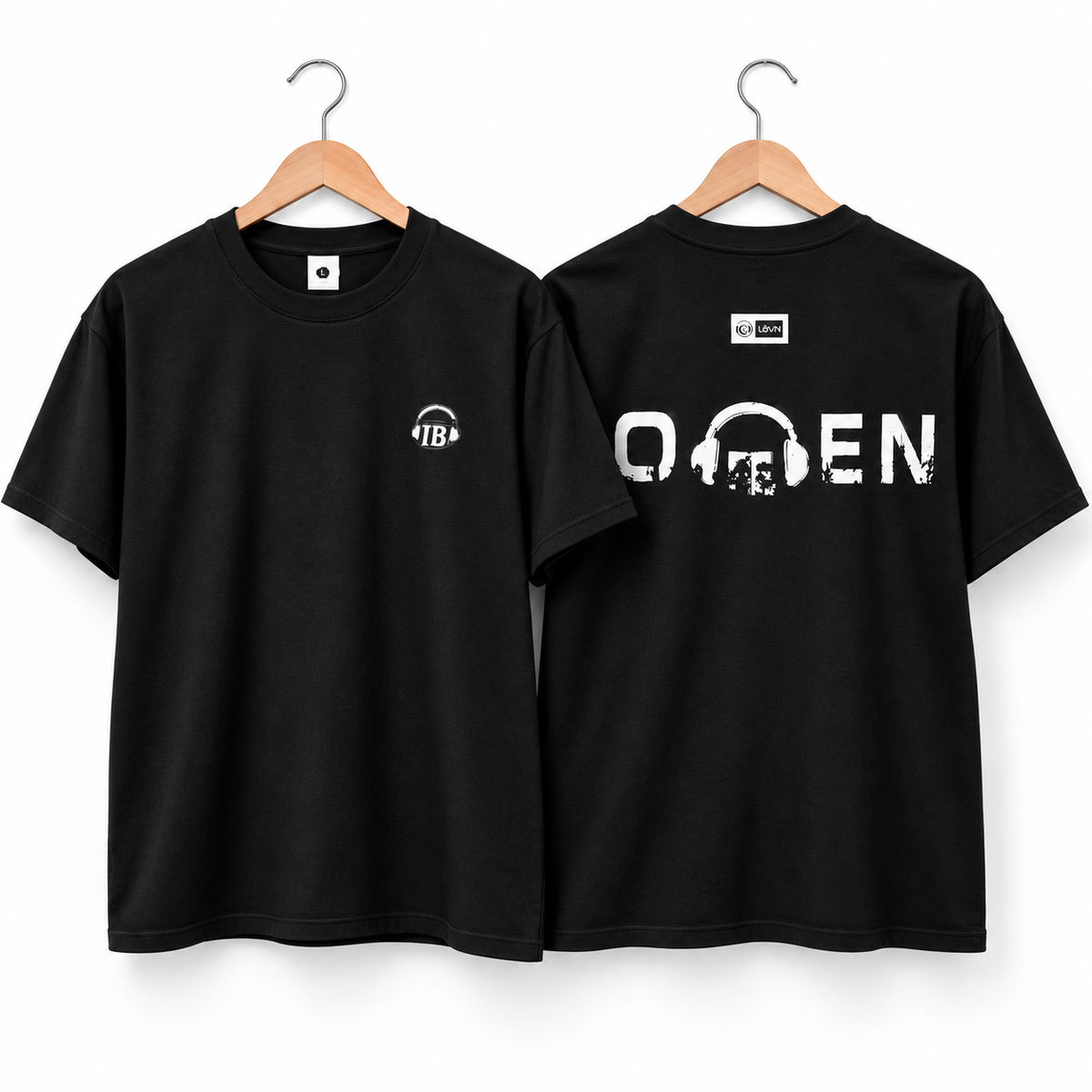 Oversized Graphic Headphone Print T-Shirt | Peakachu