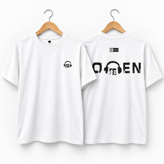 Oversized Graphic Headphone Print T-Shirt | Peakachu