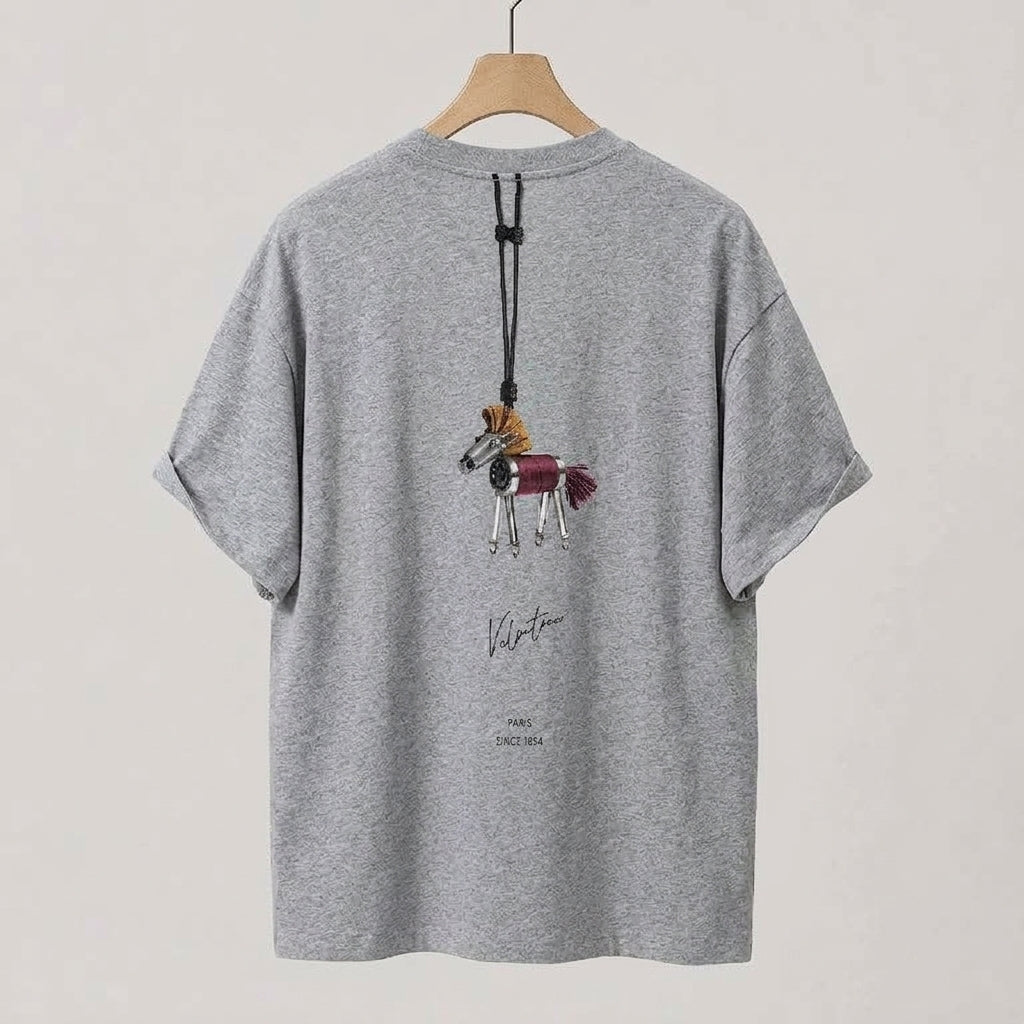 Oversized Pendant Style Printed T-Shirt | Peakachu