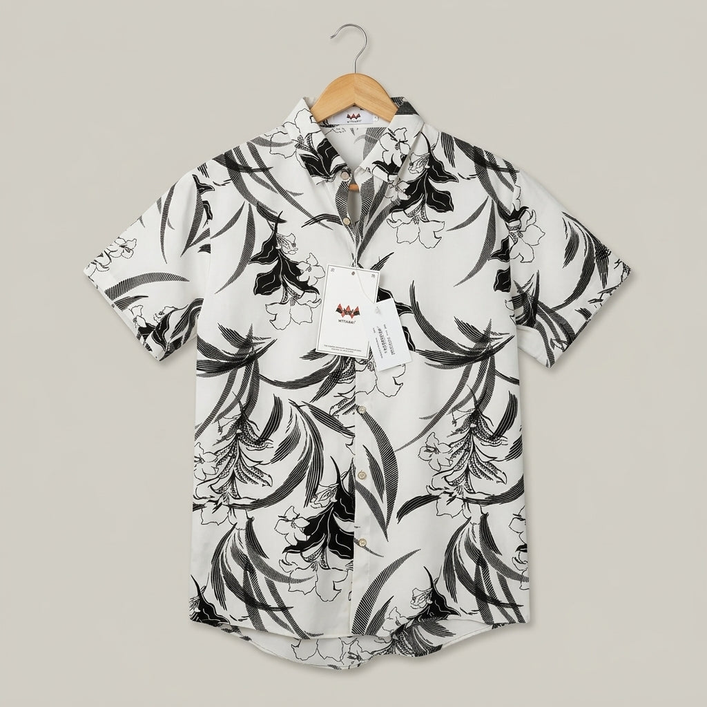 Printed Button-Up Shirt | Peakachu