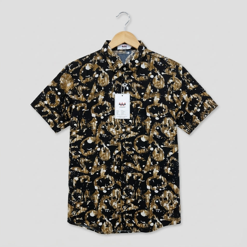 Printed Button-Up Shirt | Peakachu
