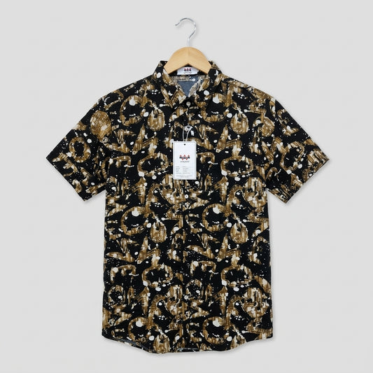 Printed Button-Up Shirt | Peakachu