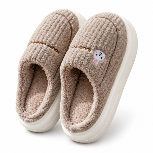 Thick-Soled Plush House Slippers | Peakachu