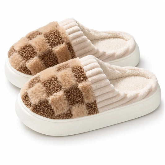 Pom-Pom Rust-Colored Plush Slipper | Peakachu