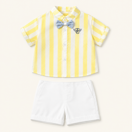 Striped Top + Cotton Pants (with Bow Tie) | Peakachu