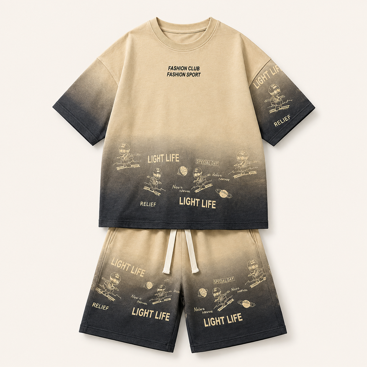 Typographic Summer T-Shirt + Shorts | Peakachu