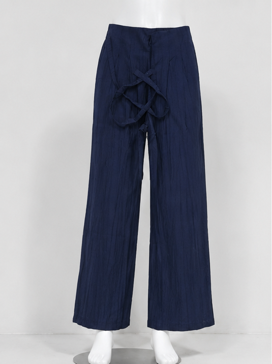 Crisscross Tie Waist Pants | Peakachu