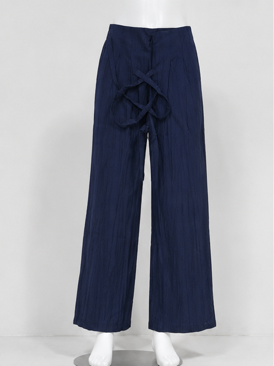 Crisscross Tie Waist Pants | Peakachu