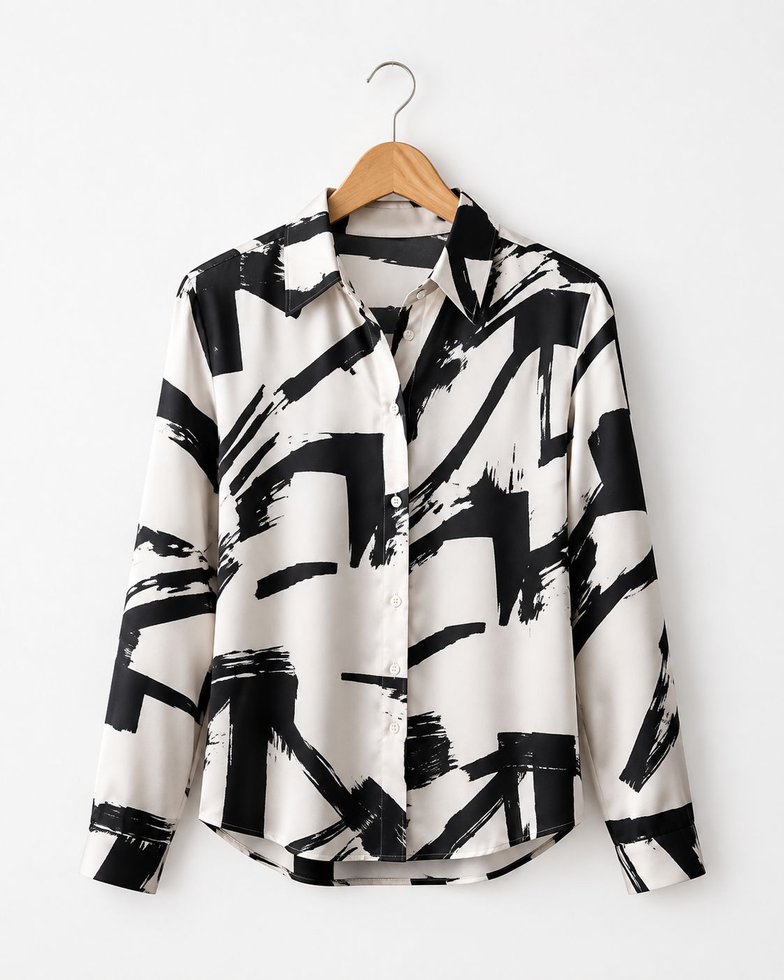 Abstract Brushstroke Printed Shirt | Peakachu